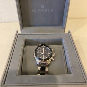 Michele Two Toned Tahitian Black/Silver Watch